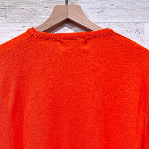 Clemson Tigers Vintage 60s 70s Sweater Orange V Neck Carmel Orlon USA Mens Large - Picture 5 of 7